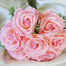 Load image into Gallery viewer, Rose & Baby Breath Assorted Bridal Bouquet Artificial Silk Flowers - Pink