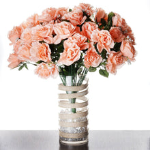 Load image into Gallery viewer, Large Open Rose Bush Artificial Silk Flowers - Peach