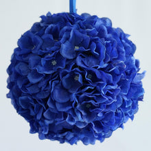 Load image into Gallery viewer, Hydrangea Kissing Ball Artificial Silk Flowers - Royal Blue - 4 pack