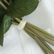 Load image into Gallery viewer, Open Rose Bouquet Artificial Silk Flowers - Yellow