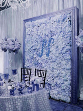Load image into Gallery viewer, Hydrangea Artificial Flower Wall Mat Panel - Blue - 4 panels