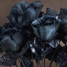 Load image into Gallery viewer, Small Rose Buds Artificial Silk Flowers - Black