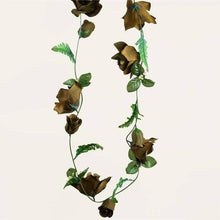 Load image into Gallery viewer, Large Rose Garland Artificial Silk Flowers - Chocolate - 4 pcs