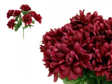 Load image into Gallery viewer, Small Chrysanthemum Bush Artificial Silk Flowers - Burgundy