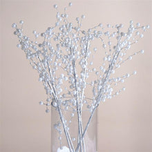 Load image into Gallery viewer, 6 White Lustrous Pearl Sprays Stems Wedding Vase Table Craft DIY Decoration