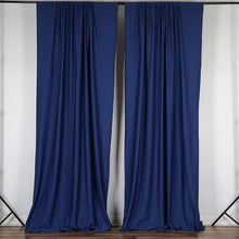 Load image into Gallery viewer, Set Of 2 Navy Fire Retardant Polyester Curtain Panel Backdrops Window Treatment With Rod Pockets - 5FTx10FT