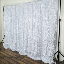Load image into Gallery viewer, 20ft x 10ft Flamenca Satin Ruffle Backdrop - White