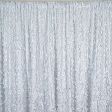 Load image into Gallery viewer, 20ft x 10ft Flamenca Satin Ruffle Backdrop - White