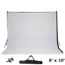 Load image into Gallery viewer, 10FT Adjustable Crossbar Kit Wedding Photography Muslin Backdrop Stand + FREE Backdrops