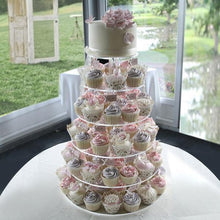 Load image into Gallery viewer, 6 Tier Round Heavy Duty Acrylic Glass Cupcake Dessert Stand For Birthday Wedding Party
