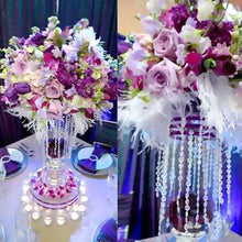 Load image into Gallery viewer, 28" Silver Crystal Flower Diamond Pendant Chandelier Wedding Party Centerpiece Stand