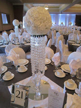 Load image into Gallery viewer, 22" Tall Flower Stand Crystal Pendants Chandelier Wedding Centerpiece
