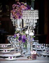 Load image into Gallery viewer, Elegant Metal Votive Tealight Crystal Candle Holder Wedding Centerpiece - 7.5"