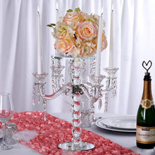 Load image into Gallery viewer, 15" Gemcut Egyption Handcrafted Glass Candelabra Votive Candle Holder With Crystal Chains - 1 PCS