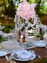 Load image into Gallery viewer, 15" Gemcut Egyption Handcrafted Glass Candelabra Votive Candle Holder With Crystal Chains - 1 PCS