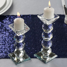 Load image into Gallery viewer, 7" Gemcut Egyption Handcrafted Crystal Glass Votive Candle Holder Table Top Wedding Centerpiece - 1 PCS
