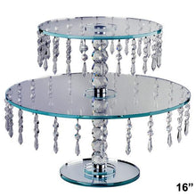 Load image into Gallery viewer, 16" Gemcut Egyption Handcrafted Round Glass Chandelier Crystal Wedding Cake Riser Stand - 1 PCS