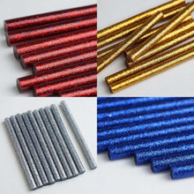 Load image into Gallery viewer, 10 pcs Royal Blue Glitter Hot Melt Glue Sticks For DIY Art Craft Sealing Repair Tool - 7mm x 4"