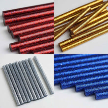 Load image into Gallery viewer, 10 pcs Silver Glitter Hot Melt Glue Sticks For DIY Art Craft Sealing Repair Tool - 7mm x 4"