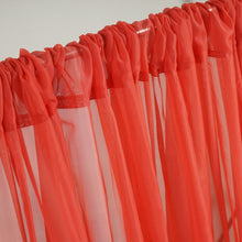 Load image into Gallery viewer, 10FT Fire Retardant Coral Sheer Curtain Panel Backdrops Window Treatment With Rod Pockets - Premium Collection
