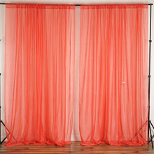 Load image into Gallery viewer, 10FT Fire Retardant Coral Sheer Curtain Panel Backdrops Window Treatment With Rod Pockets - Premium Collection