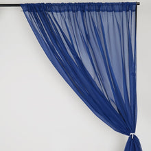 Load image into Gallery viewer, 10FT Fire Retardant Navy Blue Sheer Curtain Panel Backdrops Window Treatment With Rod Pockets - Premium Collection