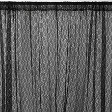 Load image into Gallery viewer, Set Of 2 Black Fire Retardant Sheer Floral Lace Premium Curtain Panel Backdrops Window Treatment With Rod Pockets - 5FTx10FT