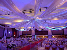 Load image into Gallery viewer, 30FT Premium White Fire Retardant Sheer Voil Curtain Ceiling Panel Backdrop