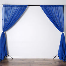 Load image into Gallery viewer, 10FT Fire Retardant Royal Blue Sheer Curtain Panel Backdrops Window Treatment With Rod Pockets - Premium Collection