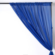 Load image into Gallery viewer, 10FT Fire Retardant Royal Blue Sheer Curtain Panel Backdrops Window Treatment With Rod Pockets - Premium Collection