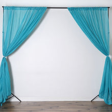 Load image into Gallery viewer, 10FT Fire Retardant Turquoise Sheer Curtain Panel Backdrops Window Treatment With Rod Pockets - Premium Collection
