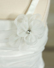 Load image into Gallery viewer, Dazzling White Net and Satin Pleated Dress - White