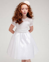 Load image into Gallery viewer, Luring Lace and Glistening Taffeta Knee length Dress - Red