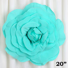 Load image into Gallery viewer, 20" Large Foam Rose Backdrop Wall Decor - Turquoise - 2 pcs