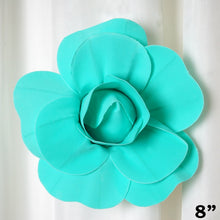 Load image into Gallery viewer, 8" Large Foam Rose Backdrop Wall Decor - Turquoise - 6 pcs