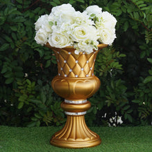 Load image into Gallery viewer, 10mm Crystal Bead Studded Gold Wedding French Columns With Gold Mosaic Party Event Decoration - 17.75"x 11.25" - 4PCS