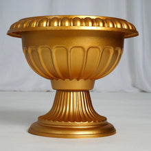 Load image into Gallery viewer, 11" Tall Gold Roman Inspired Crafted Wedding Party All Weather Flower Pot - 12 PCS