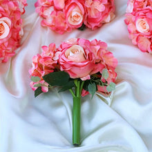 Load image into Gallery viewer, Rose &amp; Hydrangea Bouquet Artificial Silk Flowers - Coral
