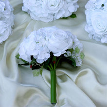 Load image into Gallery viewer, Rose &amp; Hydrangea Bouquet Artificial Silk Flowers - White
