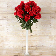 Load image into Gallery viewer, Large Open Rose Bush Artificial Silk Flowers - Black / Red
