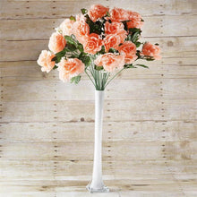 Load image into Gallery viewer, Large Open Rose Bush Artificial Silk Flowers - Peach
