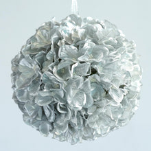 Load image into Gallery viewer, Hydrangea Kissing Ball Artificial Silk Flowers - Silver - 4 pack
