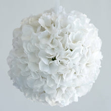 Load image into Gallery viewer, Hydrangea Kissing Ball Artificial Silk Flowers - White - 4 pack

