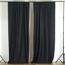 Load image into Gallery viewer, Set Of 2 Black Fire Retardant Polyester Curtain Panel Backdrops Window Treatment With Rod Pockets - 5FTx10FT
