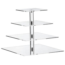 Load image into Gallery viewer, 4 Tier Square Heavy Duty Acrylic Glass Cupcake Dessert Stand For Birthday  Wedding Party
