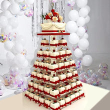 Load image into Gallery viewer, 7 Tier Square Heavy Duty Acrylic Glass Cupcake Dessert Stand For Birthday  Wedding Party
