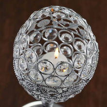 Load image into Gallery viewer, 18" Tall Crystal Beaded Candle Holder Goblet Votive Tealight Wedding Chandelier Centerpiece - Silver - BUY ONE GET ONE FREE
