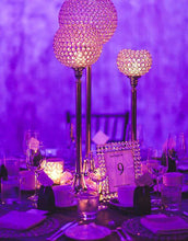 Load image into Gallery viewer, 18" Tall Crystal Beaded Candle Holder Goblet Votive Tealight Wedding Chandelier Centerpiece - Silver - BUY ONE GET ONE FREE
