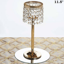 Load image into Gallery viewer, Stunning  Metal Votive Tealight Crystal Candle Holder Wedding Centerpiece - Gold - 11.5"
