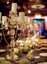 Load image into Gallery viewer, Stunning Candelabra  Candlestick Crystal Candle Holder Wedding Centerpiece - 35" Tall
